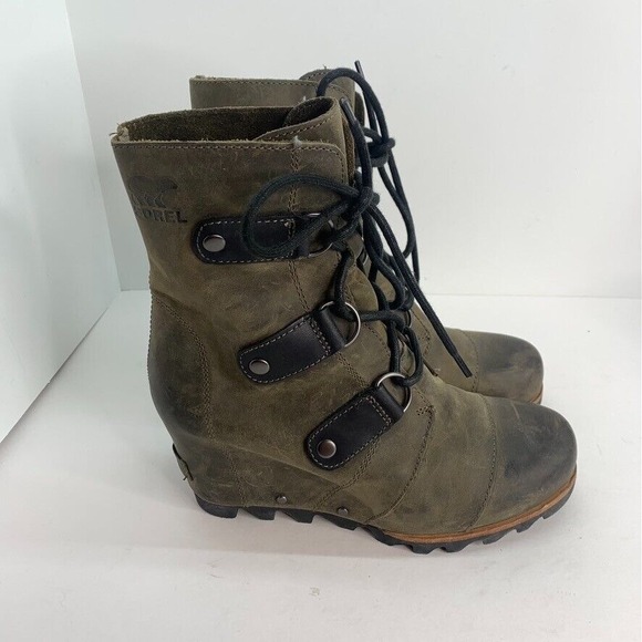 Sorel Joan of Arctic Mid Wedge Lace Nori Green‎ 6 - Picture 1 of 6